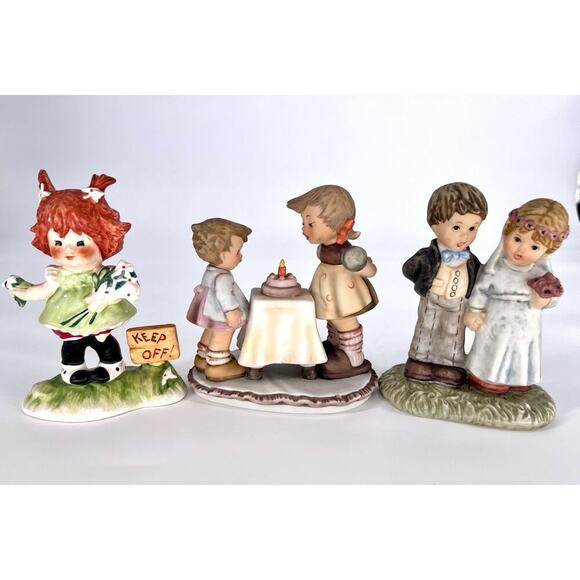 Goebel Other - Vtg Goebel Berta Hummel Lot Of 3 Ceramic Figurines Collectibles Hand Painted